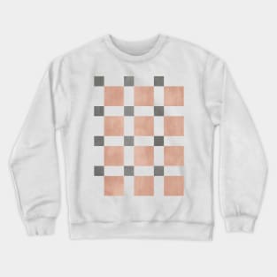 Chequer Pattern Pink Dark Grey Crewneck Sweatshirt